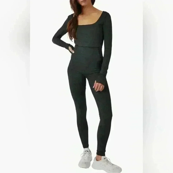 FP Movement by Free People Relieve Crossback Jumpsuit Grey Long Sleeve Small/P - Picture 2 of 9